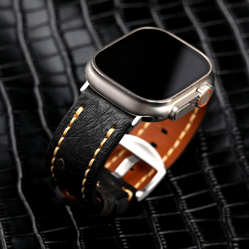 Ostritch Leather Apple Watch Strap