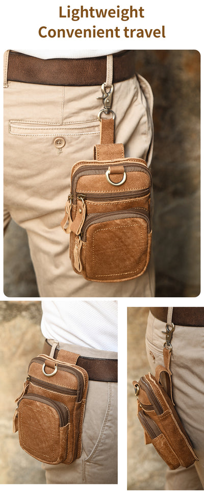 Large Capacity Leather Waist Bag