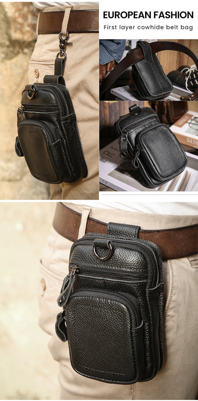 Large Capacity Leather Waist Bag