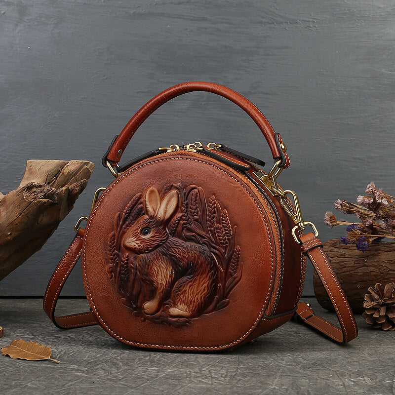 Leather Rabbit Louise Bag Green