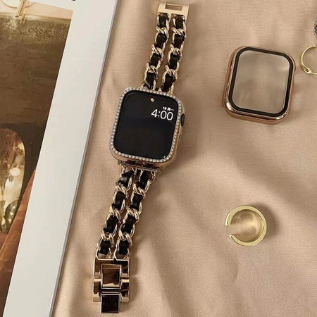 Golden Leather Apple Watch Strap