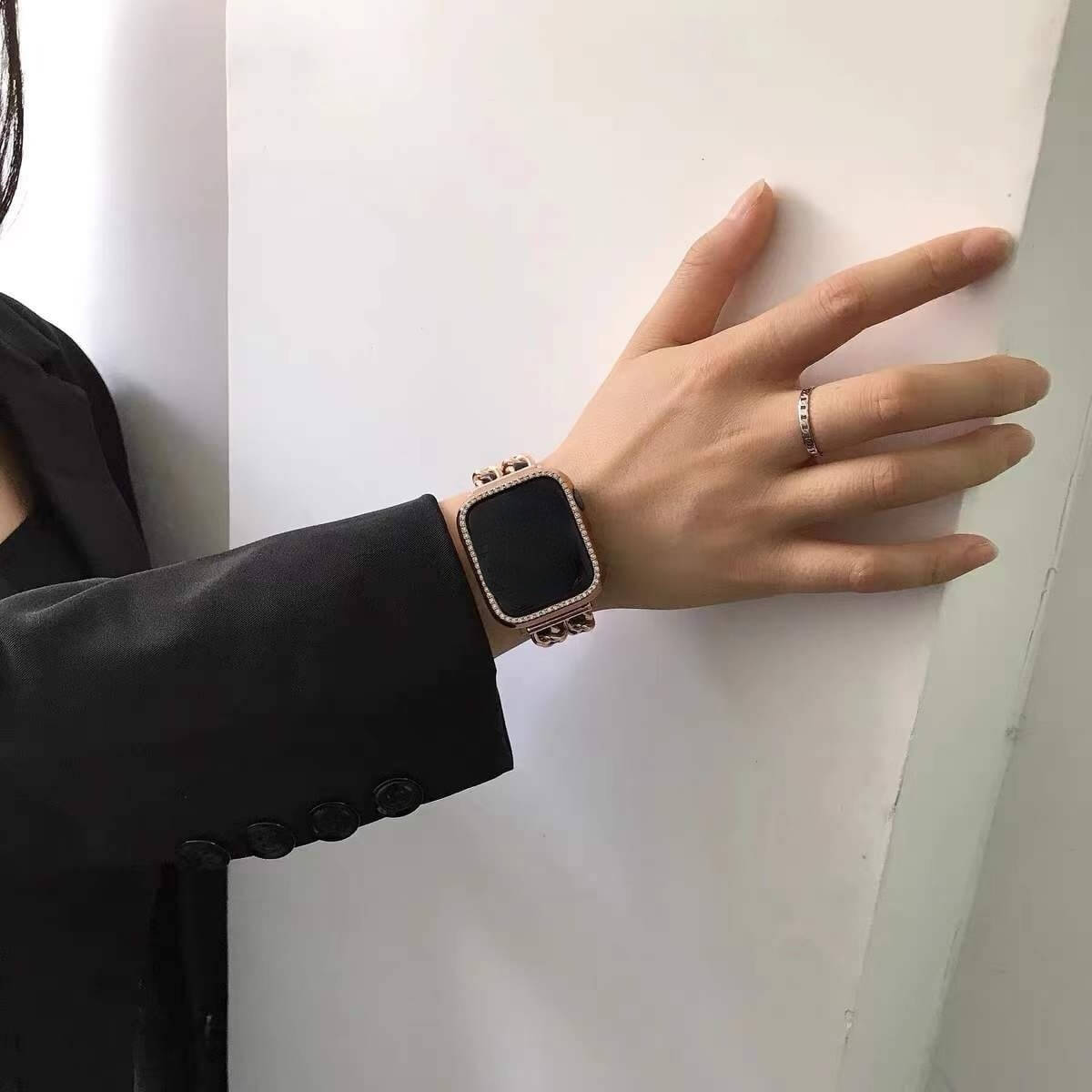 Golden Leather Apple Watch Strap