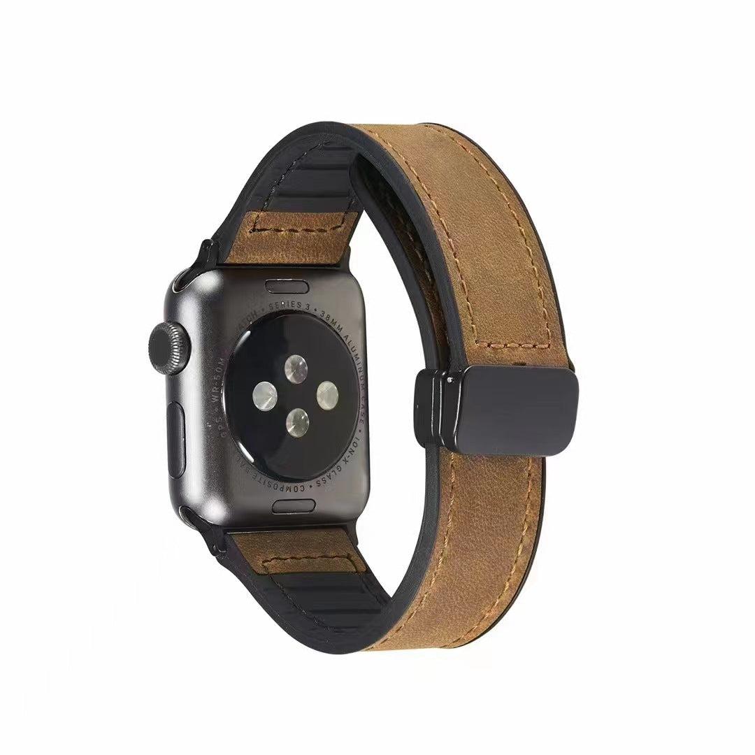 Magnetic Leather Apple Watch Strap