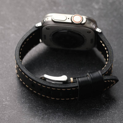 Black Stitched Leather Strap